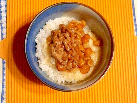 なめこ納豆とろろ丼♪